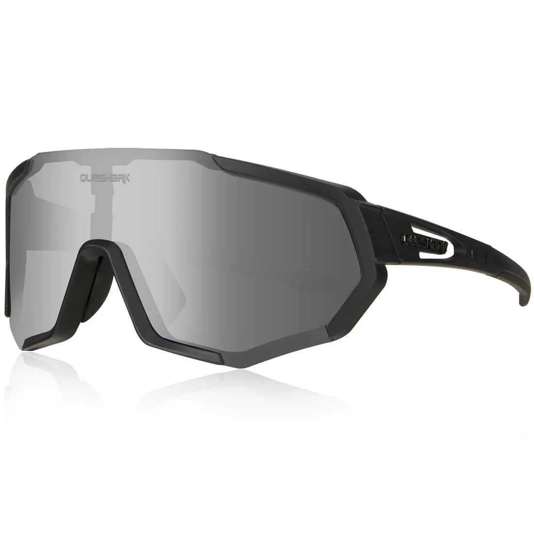 Occhiali Beach Volley Queshark - QE48 Black Silver Polarized