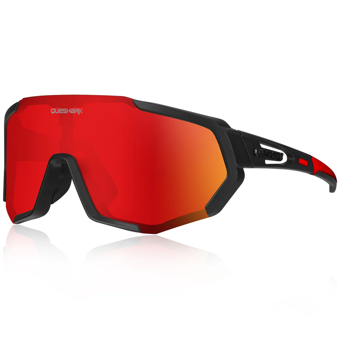 Occhiali Beach Volley Queshark - QE48 Black Red Polarized
