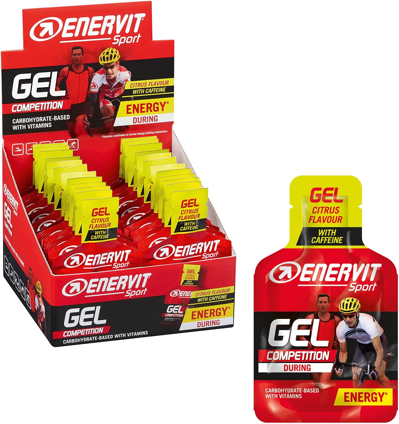 Enervit Sport Competition Gel con Caffeina, Agrumi, 24 x 25ml